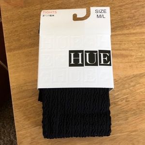 HUE black cable-knit tights
